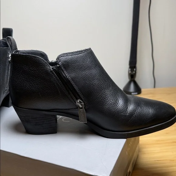 Vionic Black Leather double Side-Zip Booties - Picture 4 of 10